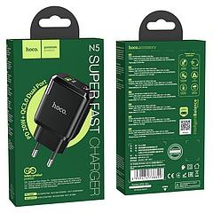 Сетевое зарядное устройство Hoco N5 (USB QC3.0 +PD20W Type-C) цвет: черный