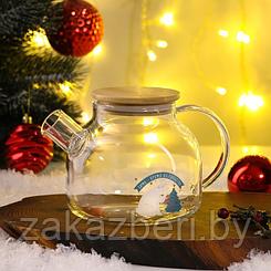 Стеклянный чайник «Зима - время волшебства», 1000 мл