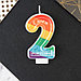 Свеча в торт цифра с цветным нанесением 2 "С Днем рождения", фото 3