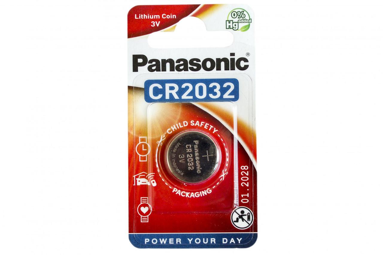 Литиевая батарейка Panasonic Lithium CR2032 6BР, 1 шт - фото 1 - id-p179020783