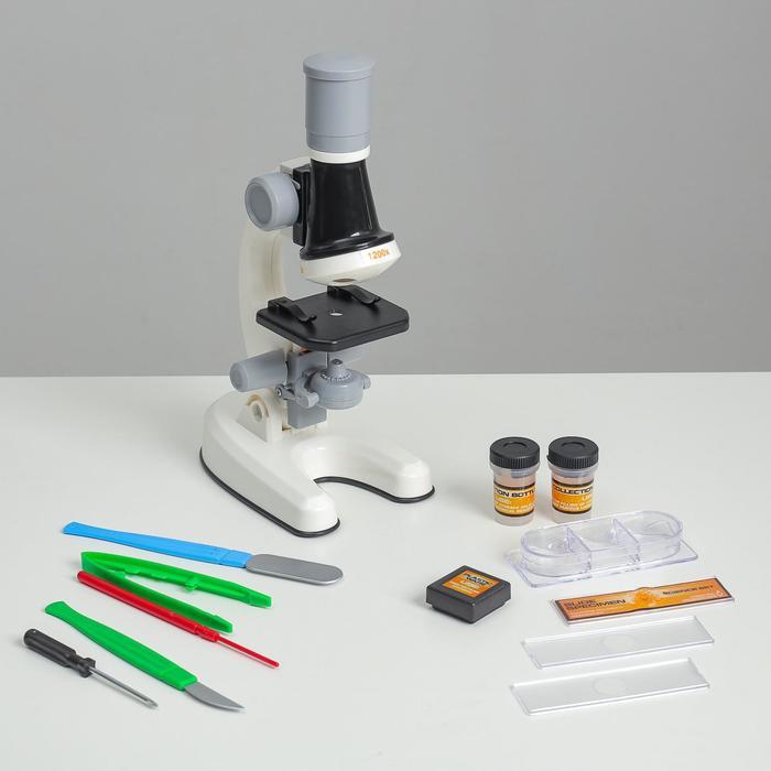 Микроскоп "Юный ботаник" кратность до х1200, белый, подсветка - фото 1 - id-p179033078