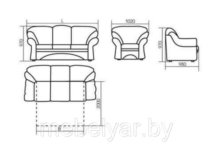 Диван раскладной Маргарита-3 (2-х местный) ZMF - фото 3 - id-p163967307