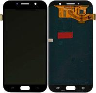 Дисплей (Модуль) Samsung A720F (A7 2017) в сборе с тачскрином Черный - (AMOLED, с регулировкой подсветки)