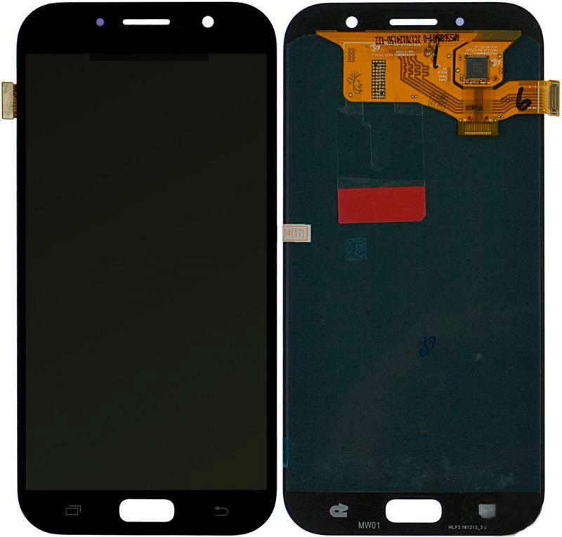 Дисплей (Модуль) Samsung A720F (A7 2017) в сборе с тачскрином Черный - (AMOLED, с регулировкой подсветки) - фото 1 - id-p179039381