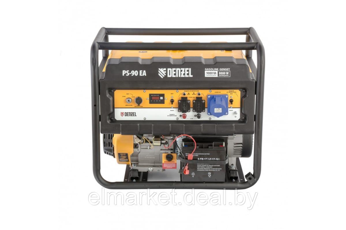 Генератор бензиновый Denzel PS-90EA 9,0 кВт, 230В, 25л, коннектор автоматики, электростартер - фото 1 - id-p179042287