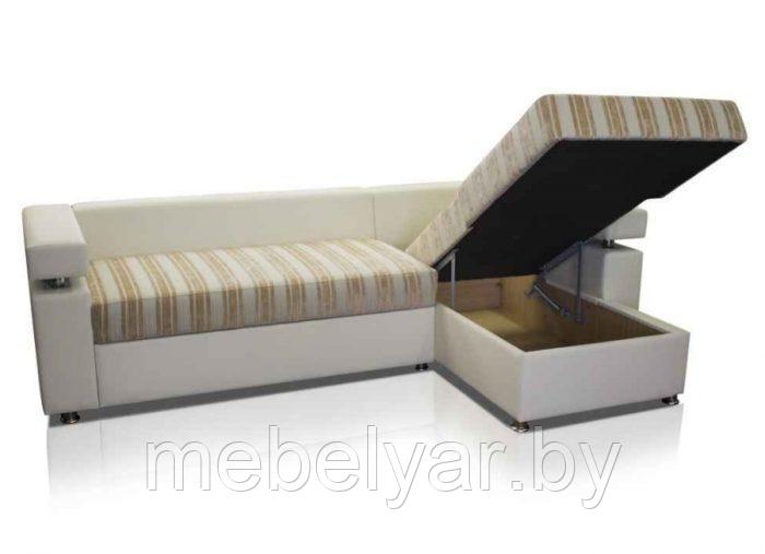 Угловой диван раскладной Виктория-2 (ПБ, полоса) ZMF - фото 3 - id-p163967478