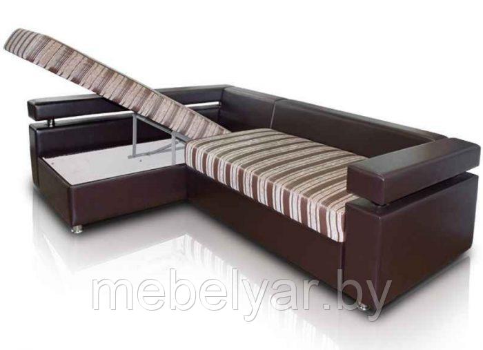 Угловой диван раскладной Виктория-3 (ПБ, полоса) ZMF - фото 2 - id-p163967476