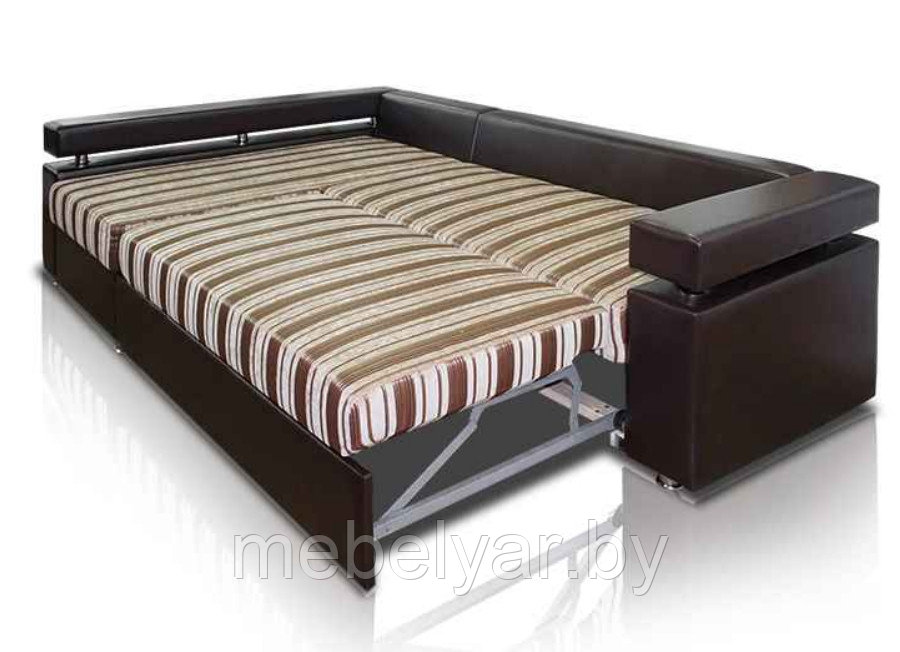 Угловой диван раскладной Виктория-3 (ПБ, полоса) ZMF - фото 3 - id-p163967476