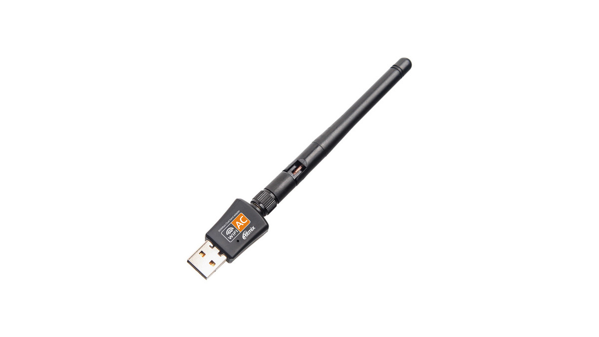 Wi-Fi USB-адаптер RITMIX RWA-250 со съемной антенной и поддержкой WiFi5, 2.4ГГц + 5ГГц - фото 1 - id-p179044548