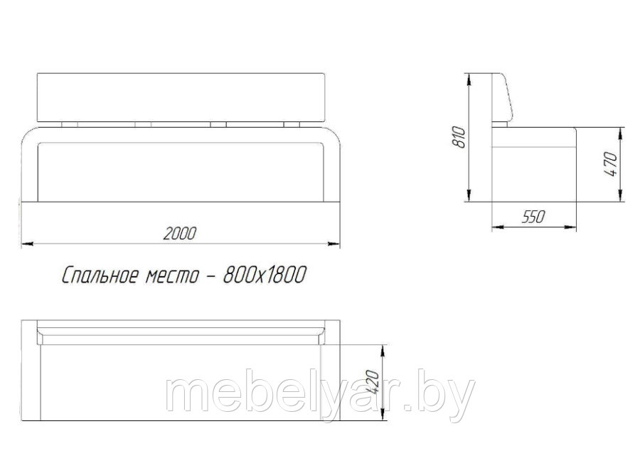 Кухонный диван Оскар-2 (черный-лайм) ZMF - фото 3 - id-p163967528