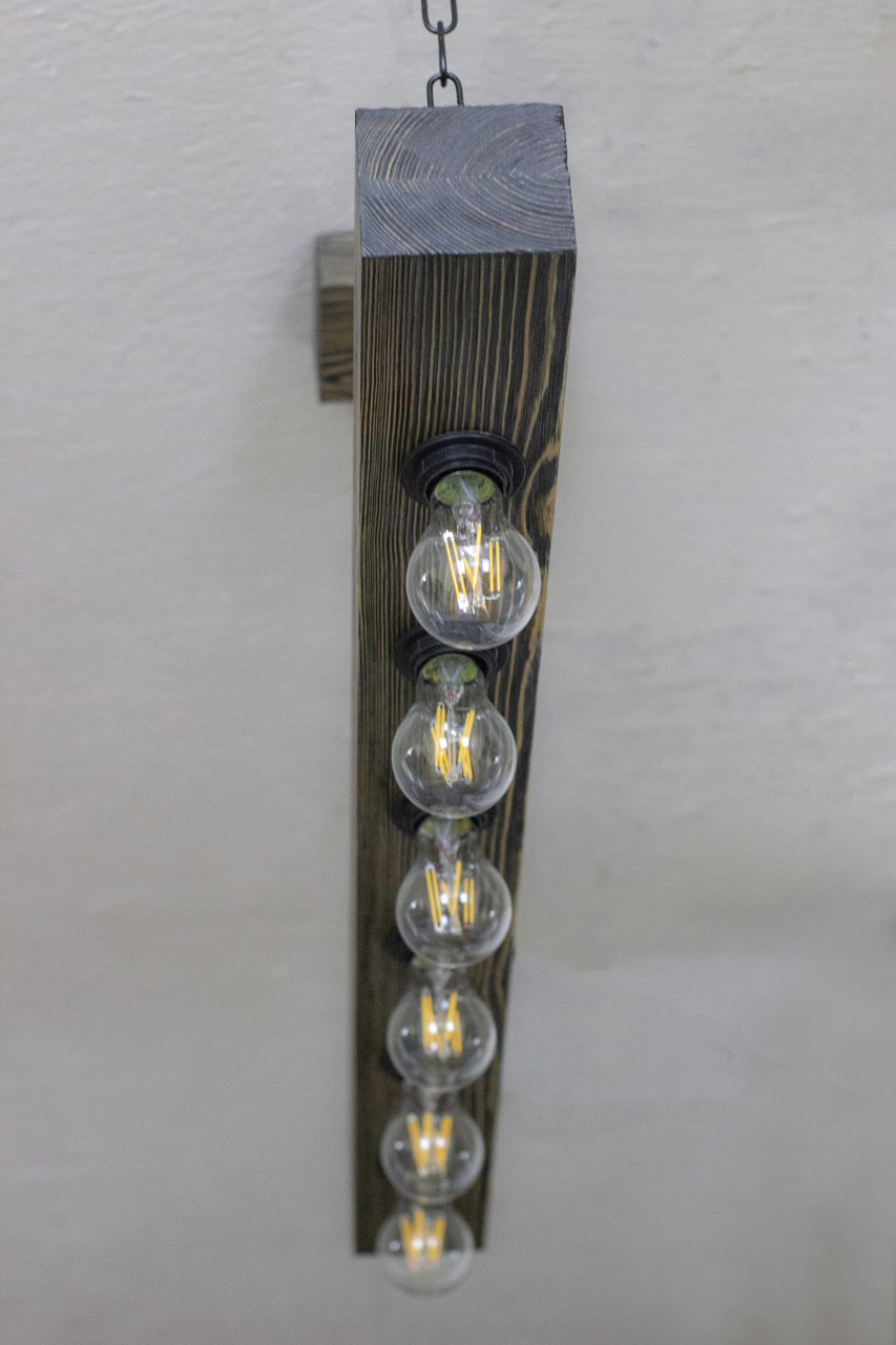 Подвесная люстра из дерева в стиле лофт на 6 ламп - фото 3 - id-p179050331