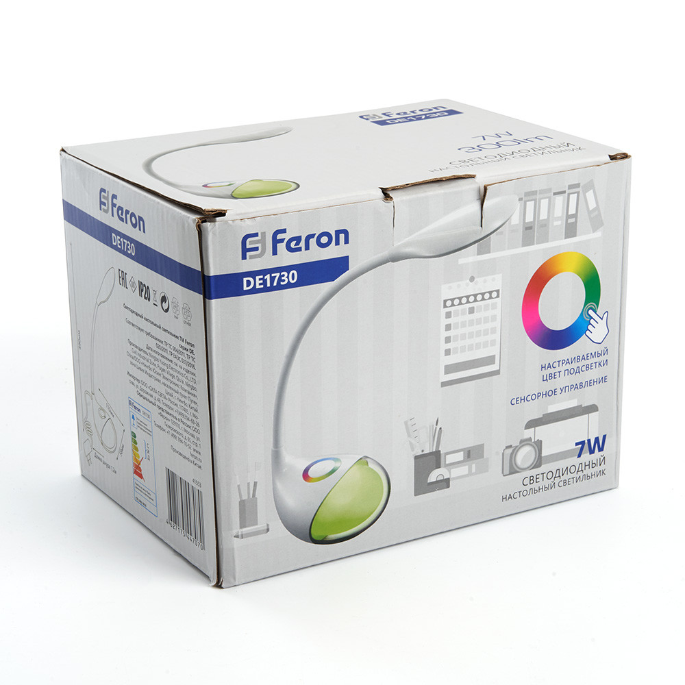 Настольный светодиодный светильник Feron DE1730 7W 6000-6500K белый - фото 4 - id-p179050345
