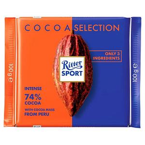 Шоколад RITTER SPORT темный из Перу 74% какао, 100г.