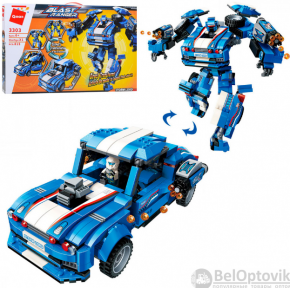 Конструктор QMAN 2 в 1 Робот - трансформер-Спорткар Blast Ranger 3303, 815 дет., аналог Лего