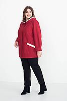 Женская осенняя красная большого размера куртка Bugalux 191 164-марсала 54р.