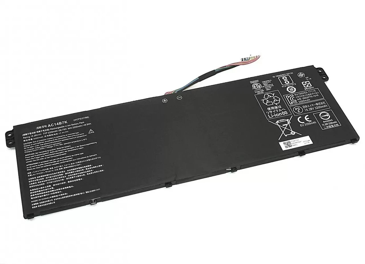 Аккумулятор (батарея) AC14B7K для ноутбука Acer Aspire Swift 3 SF3, 15.28В, 3320мАч, черный