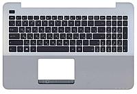 Верхняя часть корпуса (Palmrest) Asus VivoBook X555 с клавиатурой, серебристый