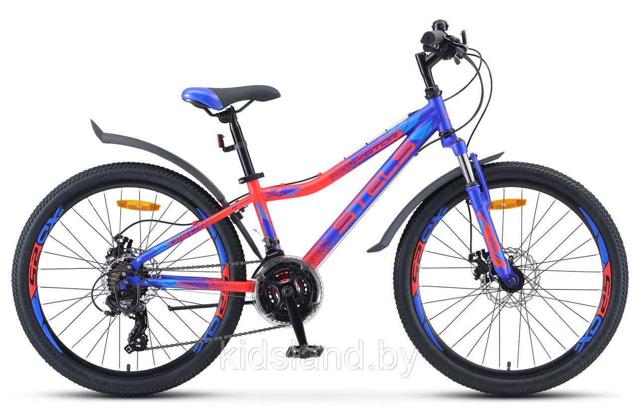 Велосипед Stels Navigator 410 Md 24" (синий/неоновый-красный) - фото 1 - id-p179096912