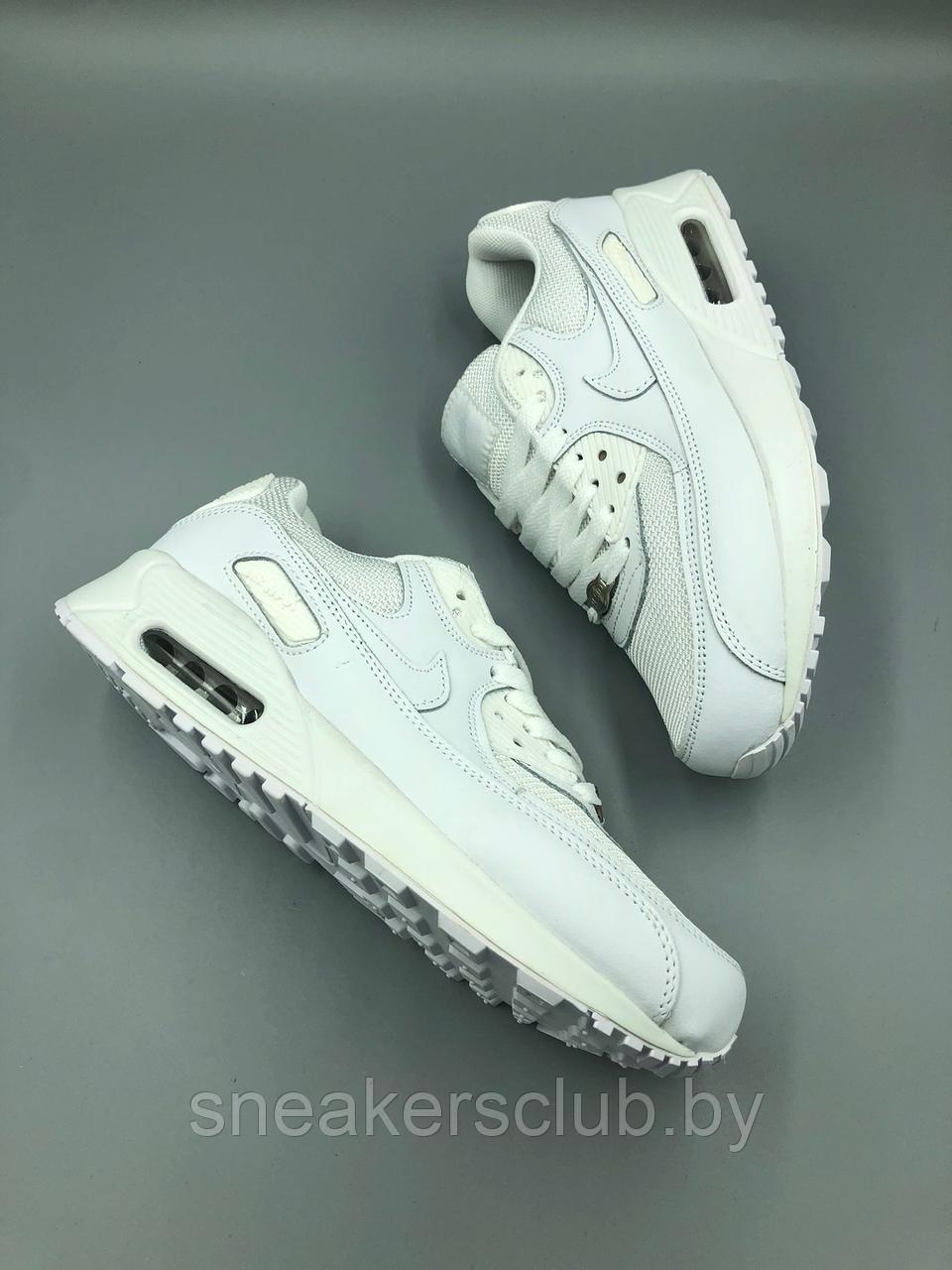 Кроссовки женские / подростковые белые Nike Air Max 90 - фото 5 - id-p179114403
