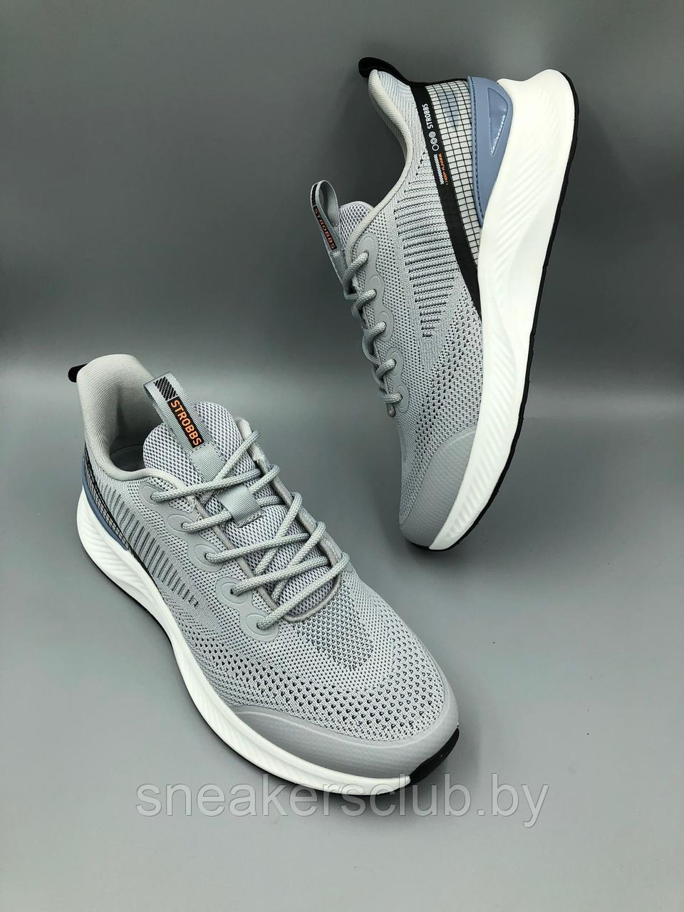 Кроссовки мужские серые Strobbs/ сетка/ весенние/ летние yeezy 350
