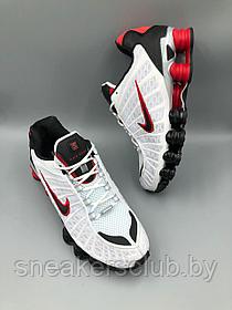 Кроссовки мужские Nike Shox бело-красные
