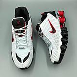 Кроссовки мужские Nike Shox бело-красные, фото 6