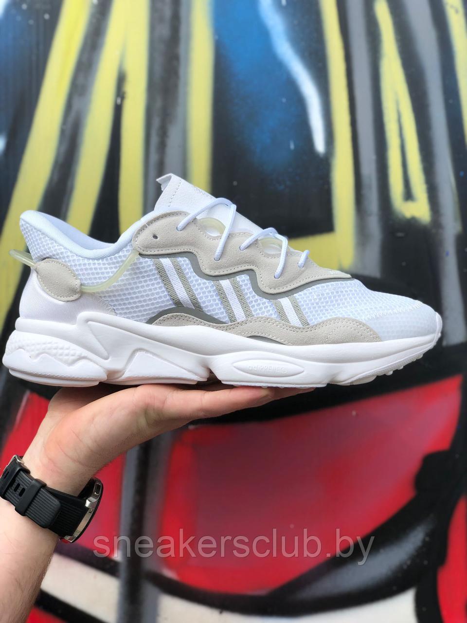 Кроссовки женские белые Adidas Ozweego / летние / повседневные / для спорта / подростковые - фото 3 - id-p179114451