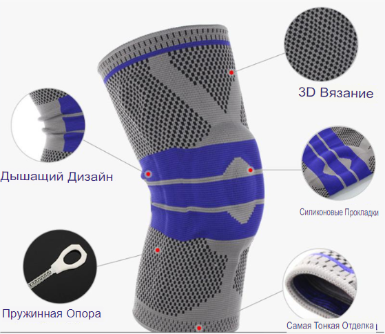 Активный бандаж для разгрузки и мышечной стабилизации коленного сустава Nesin Knee Support/Ортез-нак - фото 7 - id-p179114864