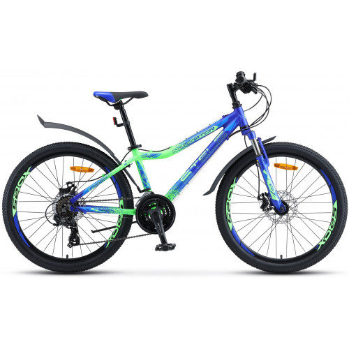 Велосипед Stels Navigator 450 Md 24"  (синий/неоновый-зеленый)