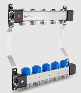 Гребенка для радиаторов 4 вых. kan-therm из нержавеющей стали UVS