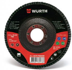 Диск лепестковый WURTH Optimum 125*22.23 мм P120 нержавеющая сталь 0578925Z120