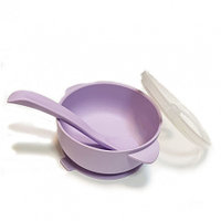 Тарелка с крышкой  и ложкой Pastel lilac