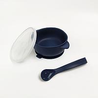 Тарелка с крышкой и ложкой Navy blue