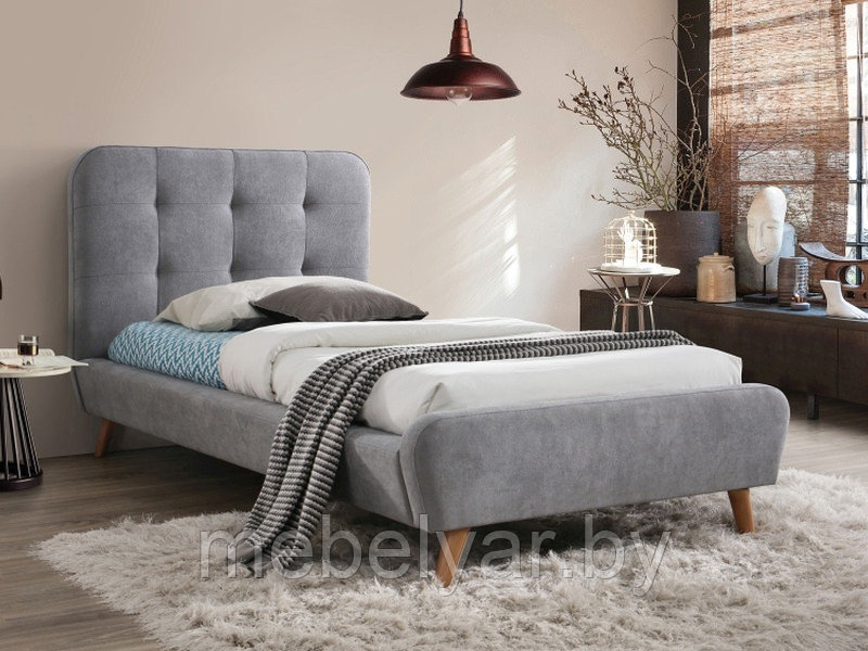Кровать SIGNAL TIFFANY TAP. 57 серый/дуб 90/200