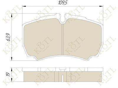Комплект задних тормозных колодок KOTL 1535KT диск (аналог PA6023) IVECO DAILY S35 серия PROFF - фото 3 - id-p179154856