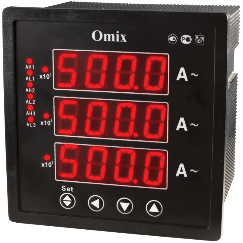 Omix P99-AX-3-0.5-K Амперметр трехфазный щитовой с релейным выходом - фото 1 - id-p173951112