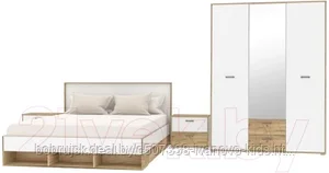 Комплект мебели для спальни Интерлиния Scandi-2 (дуб золотой/белый платинум)