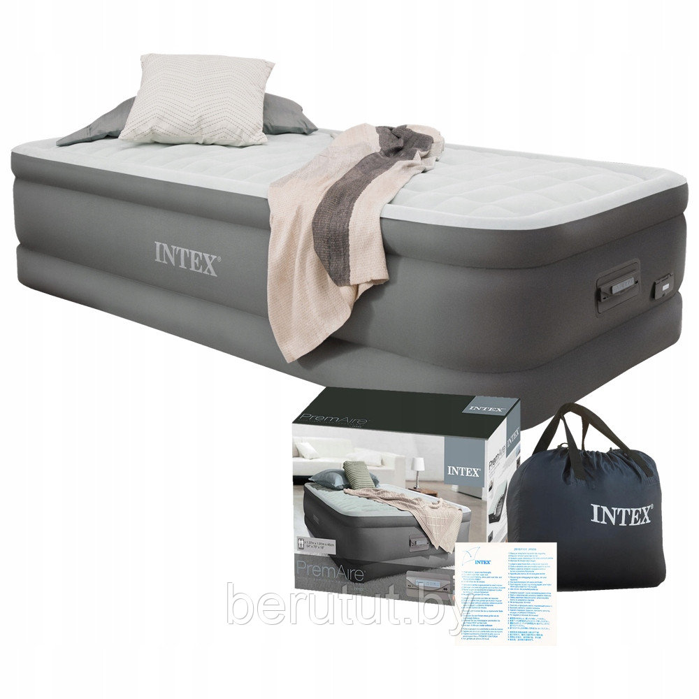 Надувная кровать Intex PremAire I 191x99x46 см - фото 7 - id-p179180771