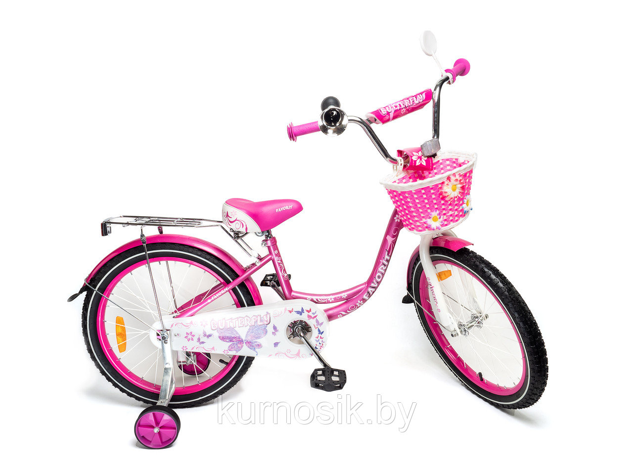 Детский двухколесный велосипед Favorit Butterfly 18" (5-8 лет) розовый, фото 1