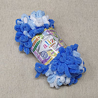 Пряжа Alize Puffy Color, Ализе Пуффи Колор, турецкая, плюшевая, 100% микрополиэстер, для ручного вязания (цвет 6371)