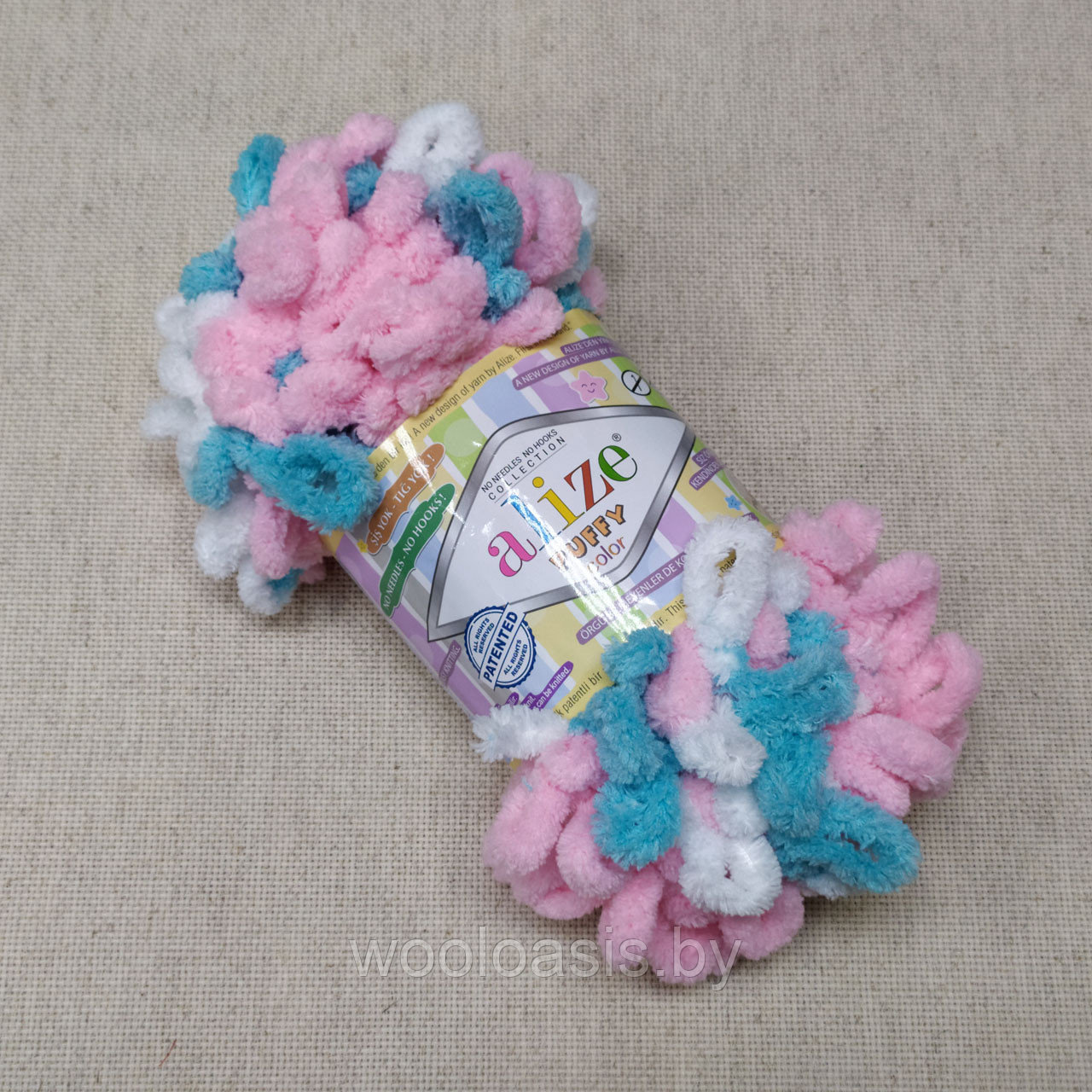 Пряжа Alize Puffy Color, Ализе Пуффи Колор, турецкая, плюшевая, 100% микрополиэстер, для ручного вязания (цвет 6377) - фото 1 - id-p179182040