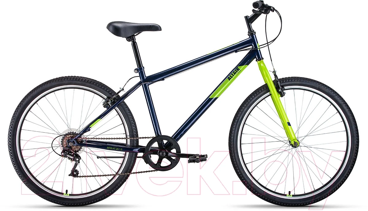Велосипед Altair MTB HT 26 1.0 р.19 2022 (темно-синий/зеленый)