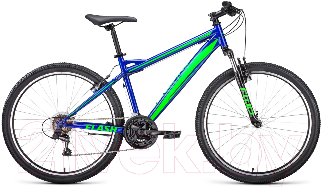 Велосипед Forward Flash 26 1.0 р.19 2022 (синий/ярко-зеленый)