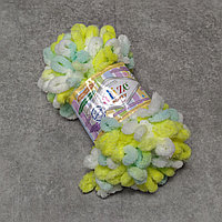 Пряжа Alize Puffy Color, Ализе Пуффи Колор, турецкая, плюшевая, 100% микрополиэстер, для ручного вязания (цвет 6382)