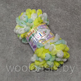 Пряжа Alize Puffy Color, Ализе Пуффи Колор, турецкая, плюшевая, 100% микрополиэстер, для ручного вязания (цвет 6382)