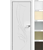Межкомнатная дверь "ЭМАЛЬ" ПГ-04 (Цвет - Белый; Ваниль; Грэй; Капучино; Графит)