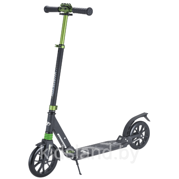 Самокат Tech Team City Scooter чёрный/зелёный