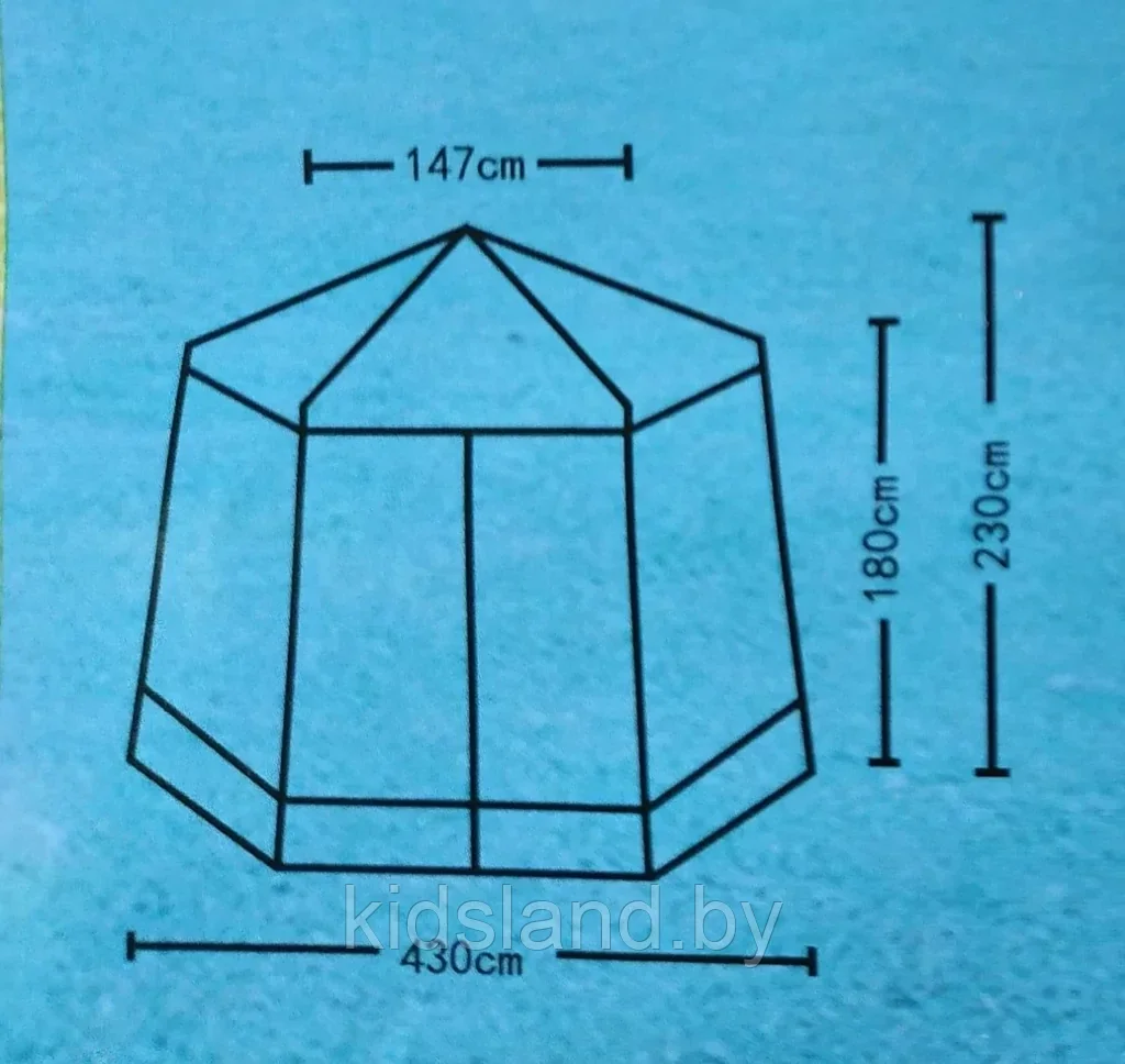 Тент-шатер с москитной сеткой и шторками (430х430х230см), арт. LANYU 1629 - фото 9 - id-p179204417