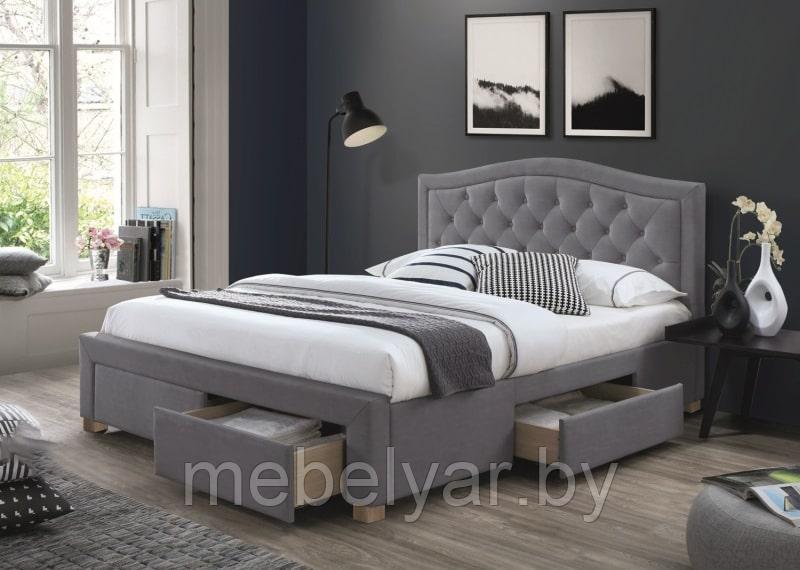 Кровать SIGNAL ELECTRA VELVET TAP. 142 серый, 160/200