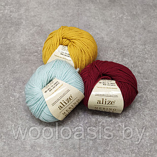 Пряжа Alize Merino Royal, Ализе Мерино Роял, турецкая, 100% шерстяная, для ручного вязания, моток 50г, 100м.